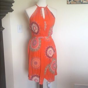 Orange burst dress from Anthropologie, size 2